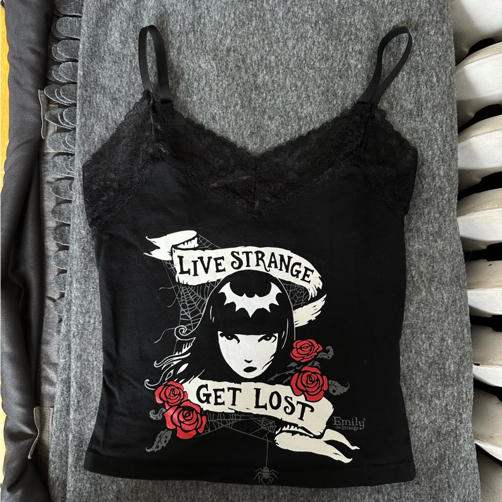 Emily the strange black lace tank top - Picture 2 of 5